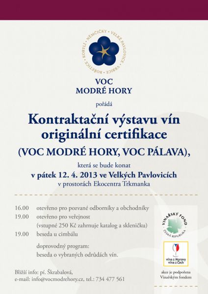 Kontraktační výstava VOC Modré Hory & Výstava vín Velké Pavlovice